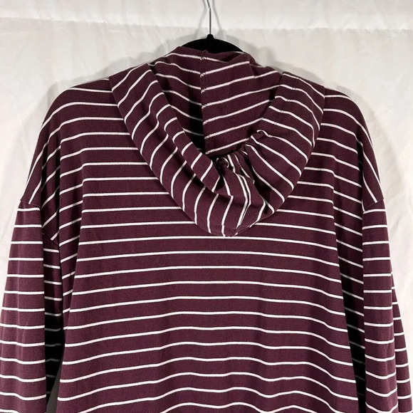Z Supply Hoodie Women's Small Purple White Striped Pockets Long Sleeve - Picture 9 of 10